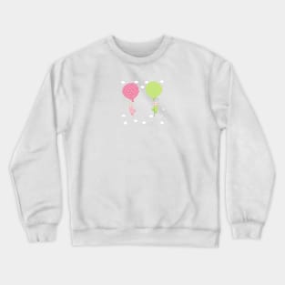 Twin baby arrival card with balloon Crewneck Sweatshirt